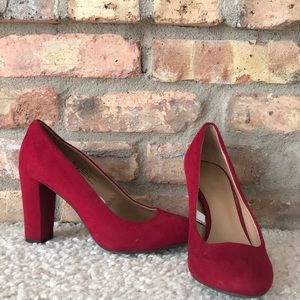 Merona ruby red suede 7 heels